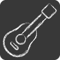 Icon Guitar. related to Hobbies symbol. chalk Style. design editable vector