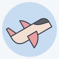 Icon Airplane. related to Hobbies symbol. color mate style. design editable vector