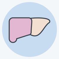 Icon Liver. related to Healthcare symbol. color mate style. design editable vector