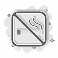 Icon No Smoking. related to Public symbol. comic style. design editable vector