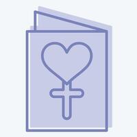 Icon Greeting Card. related to Women symbol. two tone style. design editable vector
