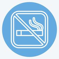 Icon No Smoking. related to Public symbol. blue eyes style. design editable vector
