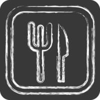 Icon Restaurant. related to Public symbol. chalk Style. design editable vector