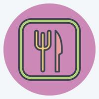 Icon Restaurant. related to Public symbol. color mate style. design editable vector