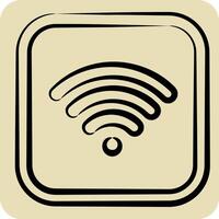 Icon Wifi. related to Public symbol. hand drawn style. design editable vector