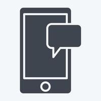 Icon Mobile Chat. related to Hobbies symbol. glyph style. design editable vector