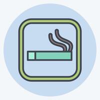 Icon Smoking Area. related to Public symbol. color mate style. design editable vector