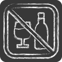 Icon No Alcohol. related to Public symbol. chalk Style. design editable vector