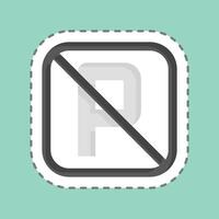 Sticker line cut No Parking. related to Public symbol. design editable vector