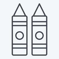 Icon Crayon. related to Kindergarten symbol. line style. design editable vector