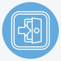 Icon Exit. related to Public symbol. blue eyes style. design editable vector