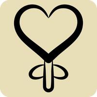 Icon Hurt Ballon. related to Women symbol. hand drawn style. design editable vector