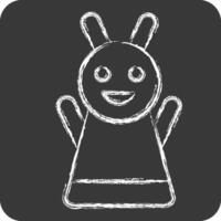 Icon Hand Puppet. related to Kindergarten symbol. chalk Style. design editable vector
