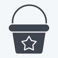 Icon Bucket. related to Kindergarten symbol. glyph style. design editable vector