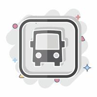 Icon Bus. related to Public symbol. comic style. design editable vector