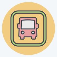 Icon Bus. related to Public symbol. color mate style. design editable vector