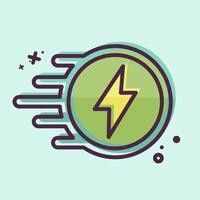 Icon Flash. related to Speed symbol. MBE style. design editable vector