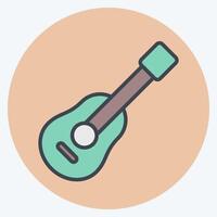 Icon Guitar. related to Hobbies symbol. color mate style. design editable vector
