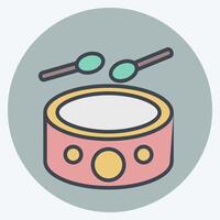 Icon Drumbeat. related to Hobbies symbol. color mate style. design editable vector