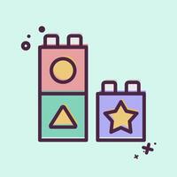 Icon Blocks. related to Kindergarten symbol. MBE style. design editable vector