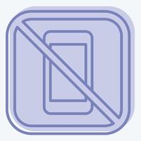 Icon No Phone. related to Public symbol. two tone style. design editable vector