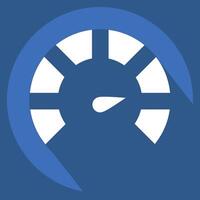 Icon Gauge. related to Speed symbol. long shadow style. design editable vector