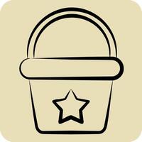 Icon Bucket. related to Kindergarten symbol. hand drawn style. design editable vector
