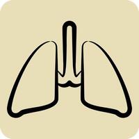 Icon Lung. related to Healthcare symbol. hand drawn style. design editable vector