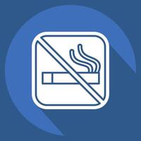 Icon No Smoking. related to Public symbol. long shadow style. design editable vector