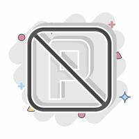 Icon No Parking. related to Public symbol. comic style. design editable vector