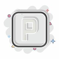 Icon Parking. related to Public symbol. comic style. design editable vector