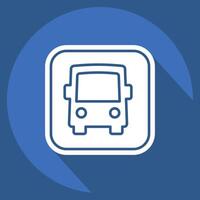 Icon Bus. related to Public symbol. long shadow style. design editable vector