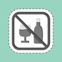 Sticker line cut No Alcohol. related to Public symbol. design editable vector