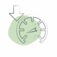 Icon Slow Down. related to Speed symbol. Color Spot Style. design editable vector