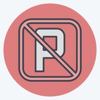 Icon No Parking. related to Public symbol. color mate style. design editable vector