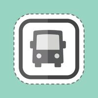 Sticker line cut Bus. related to Public symbol. design editable vector