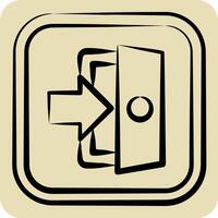 Icon Exit. related to Public symbol. hand drawn style. design editable vector