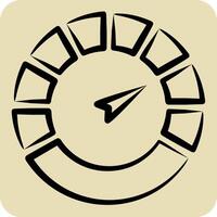 Icon Speedometer. related to Speed symbol. hand drawn style. design editable vector