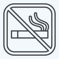 Icon No Smoking. related to Public symbol. line style. design editable vector