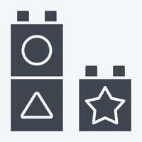 Icon Blocks. related to Kindergarten symbol. glyph style. design editable vector
