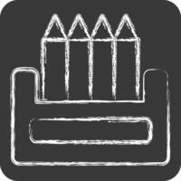 Icon Colour Pencil. related to Kindergarten symbol. chalk Style. design editable vector