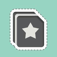 Sticker line cut Color Papers. related to Kindergarten symbol. design editable vector