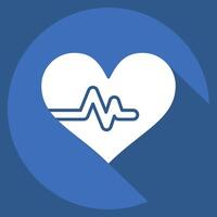 Icon Heart Rate. related to Healthcare symbol. long shadow style. design editable vector