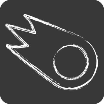 icono cometa. relacionado a velocidad símbolo. tiza estilo. diseño editable vector