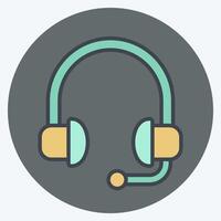 Icon Headphones. related to Hobbies symbol. color mate style. design editable vector