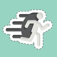 Sticker line cut Run. related to Speed symbol. design editable vector