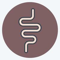 Icon Intestine. related to Healthcare symbol. color mate style. design editable vector