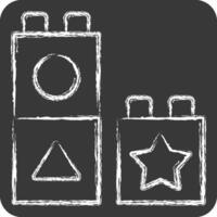 Icon Blocks. related to Kindergarten symbol. chalk Style. design editable vector