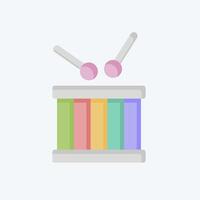 Icon Drum. related to Kindergarten symbol. flat style. design editable vector