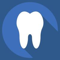 Icon Tooth. related to Healthcare symbol. long shadow style. design editable vector